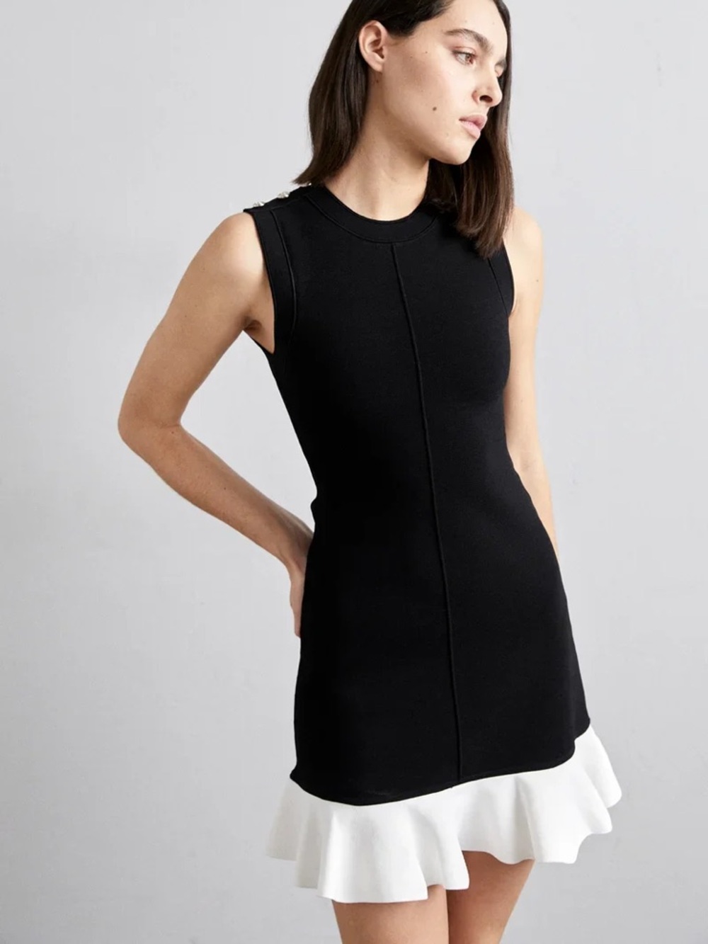 SANDRO Cropped two-tone dress - Picture 3 of 7